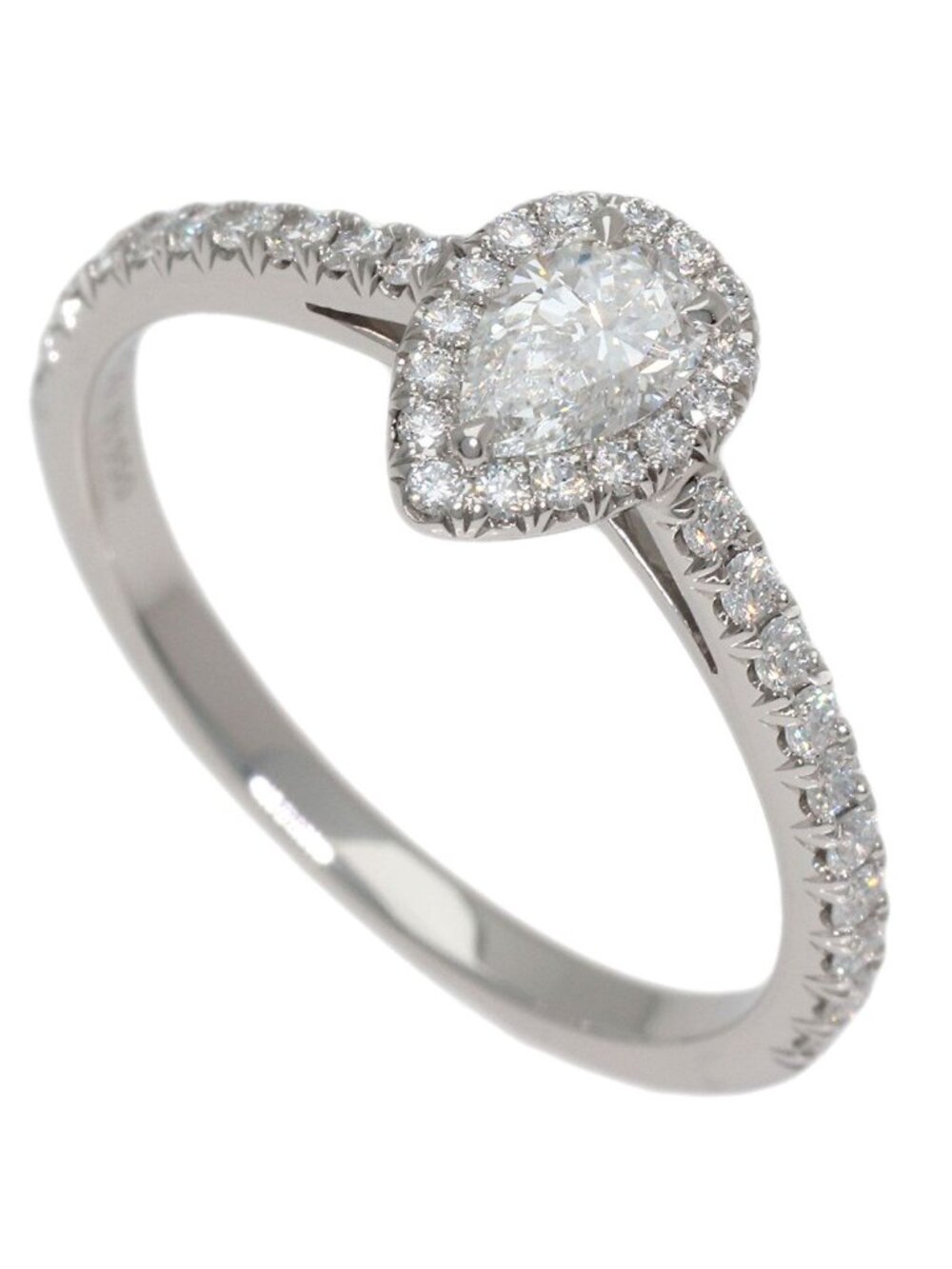 Tiffany & Co Soleste Pear Shape Diamond Ring Platinum